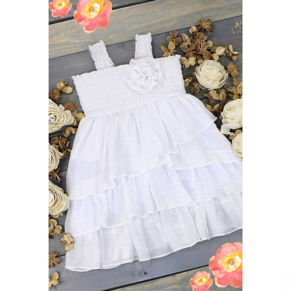 White Super Soft Ruffles Dress {Sissymini} - Picture 1 of 4